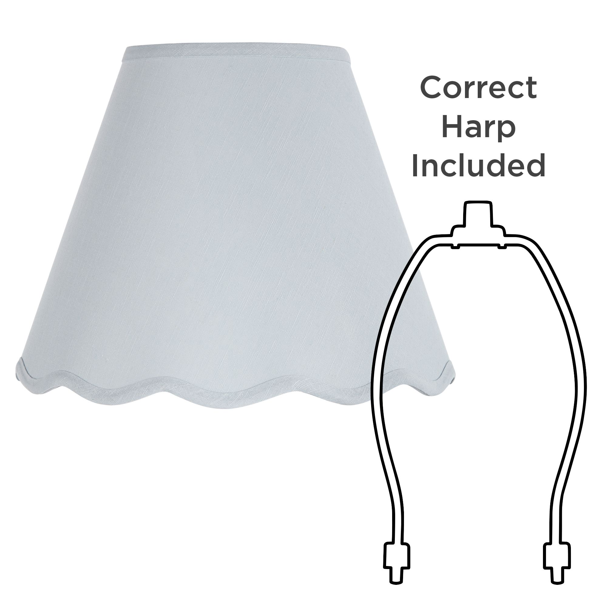 Image 6 Springcrest Ivette Soft Blue Scallop Empire Shade 6x12x9.5x9 (Spider) more views