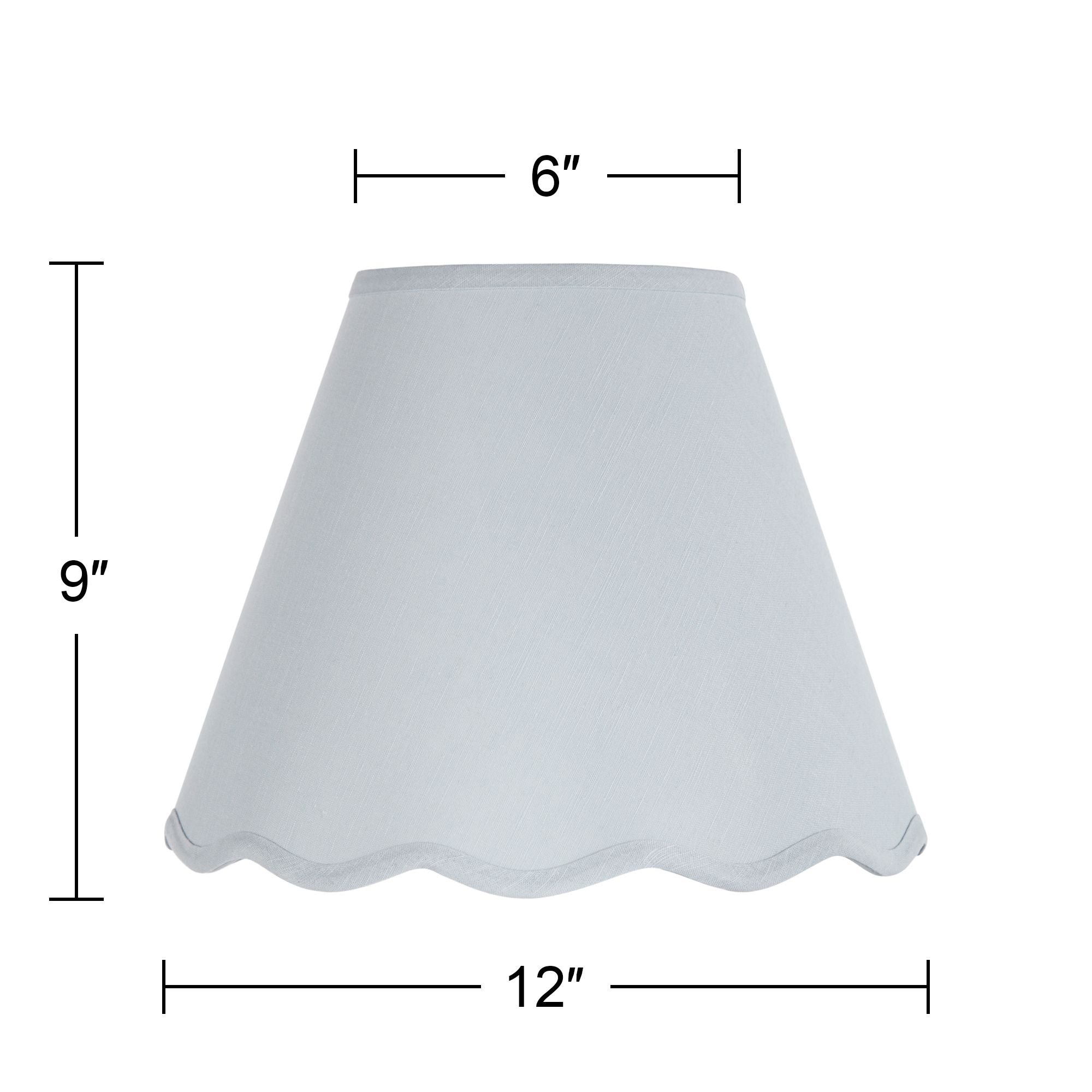 Image 7 Springcrest Ivette Soft Blue Scallop Empire Shade 6x12x9.5x9 (Spider) more views