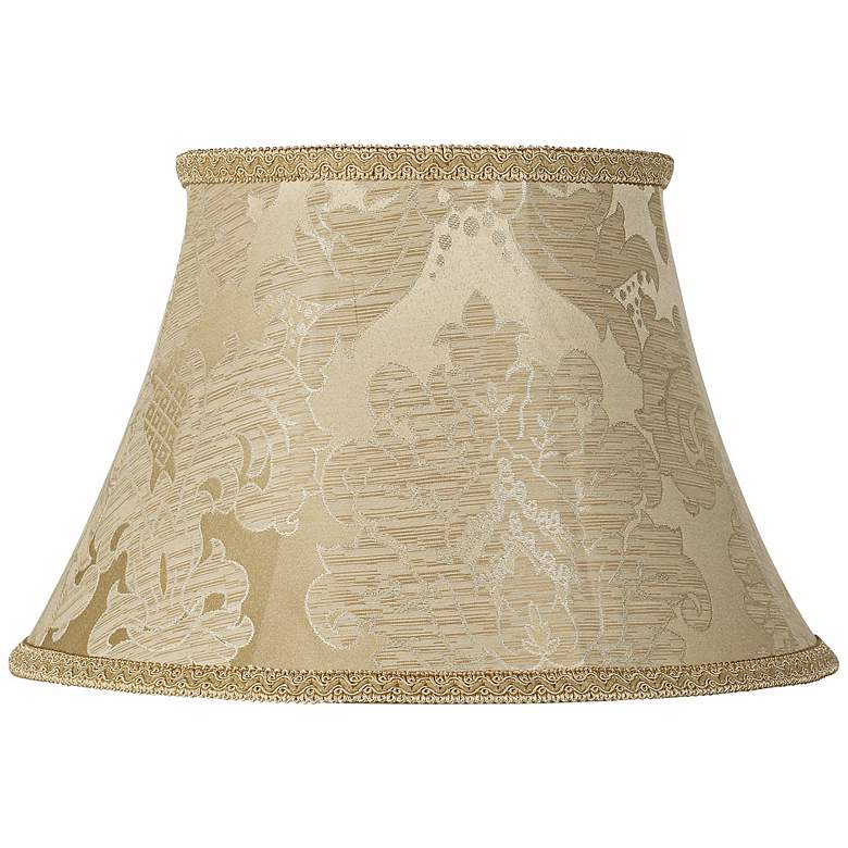Image 1 Springcrest Ivory Brocade Pattern Bell Lamp Shade 10x17x11 (Spider)
