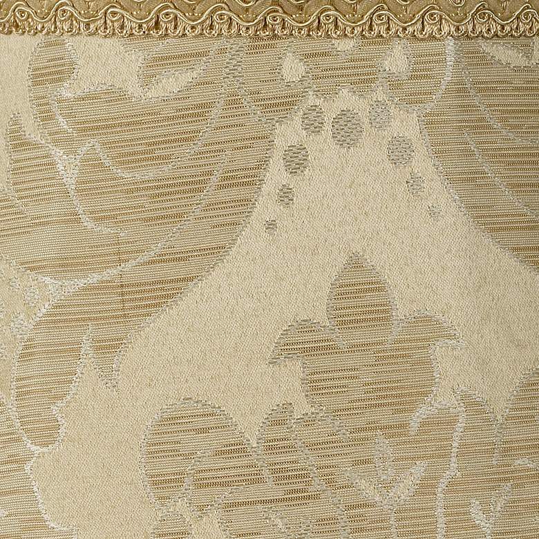 Image 4 Springcrest Ivory Brocade Pattern Bell Lamp Shade 10x17x11 (Spider) more views