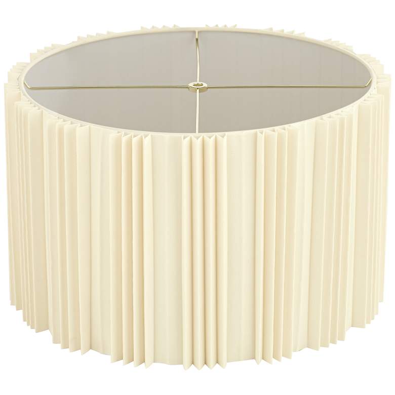 Image 4 Springcrest Ivory Brussels Linen Ruffled Pleats Shade 17x17x10.5 (Spider) more views