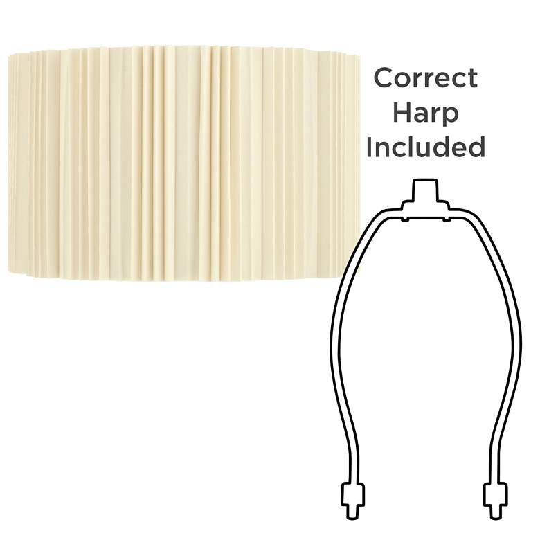 Image 6 Springcrest Ivory Brussels Linen Ruffled Pleats Shade 17x17x10.5 (Spider) more views