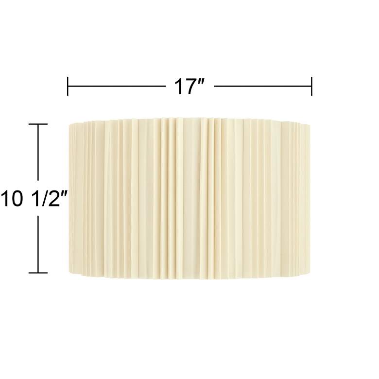 Image 7 Springcrest Ivory Brussels Linen Ruffled Pleats Shade 17x17x10.5 (Spider) more views
