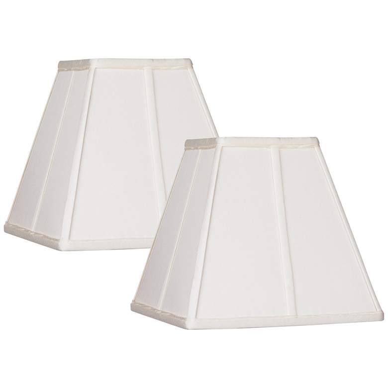 Image 1 Springcrest Ivory Classic Square Shades 5.25x10x9 (Spider) Set of 2