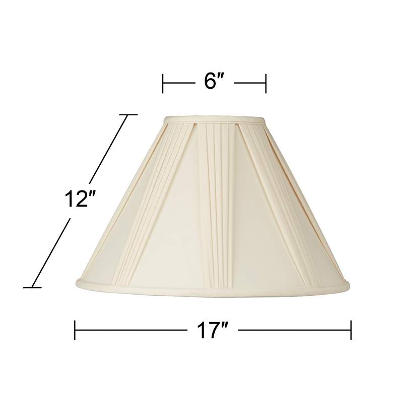 Image 5 Springcrest Ivory French Drape Lamp Shades 6x17x12 (Spider) Set of 2 more views