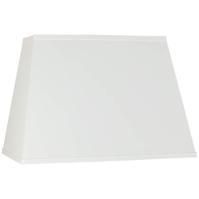 Image 1 Springcrest Ivory Linen Fabric Tapered Rectangular Shade 14x18x12 (Spider)