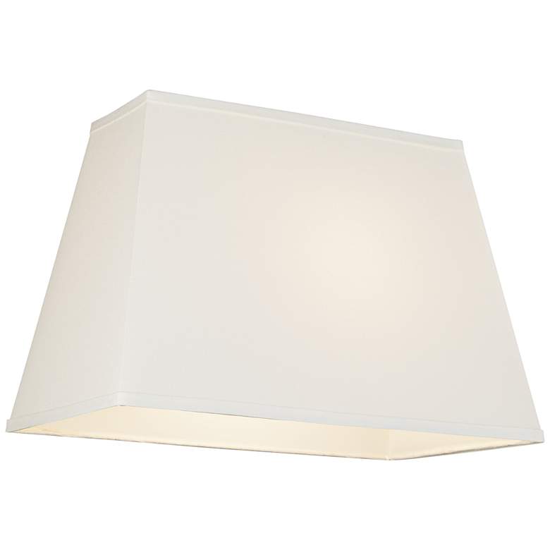 Image 3 Springcrest Ivory Linen Fabric Tapered Rectangular Shade 14x18x12 (Spider) more views