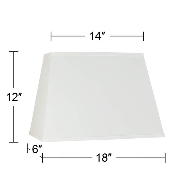 Image 6 Springcrest Ivory Linen Fabric Tapered Rectangular Shade 14x18x12 (Spider) more views