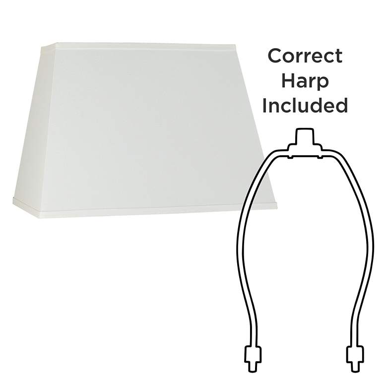 Image 7 Springcrest Ivory Linen Fabric Tapered Rectangular Shade 14x18x12 (Spider) more views
