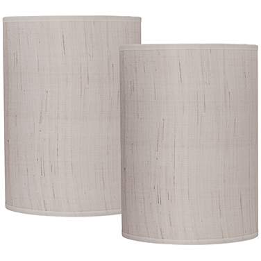 Springcrest Ivory Linen Set of 2 Cylinder Lamp Shades 8x8x11 (Spider)