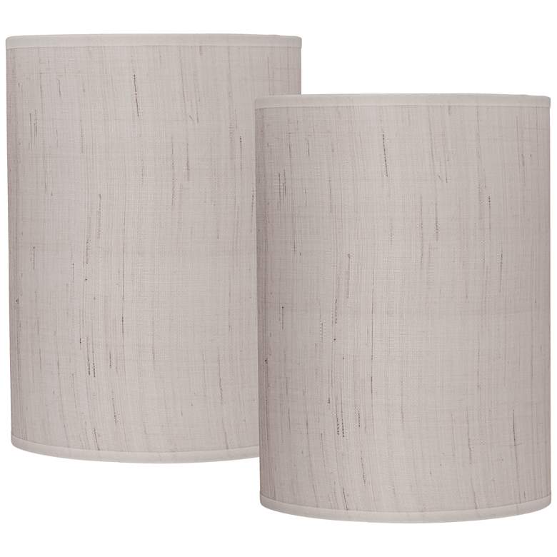 Image 1 Springcrest Ivory Linen Set of 2 Cylinder Lamp Shades 8x8x11 (Spider)