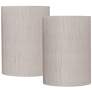 1_Springcrest Ivory Linen Set of 2 Cylinder Lamp Shades 8x8x11 (Spider)