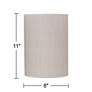 5_Springcrest Ivory Linen Set of 2 Cylinder Lamp Shades 8x8x11 (Spider) more views