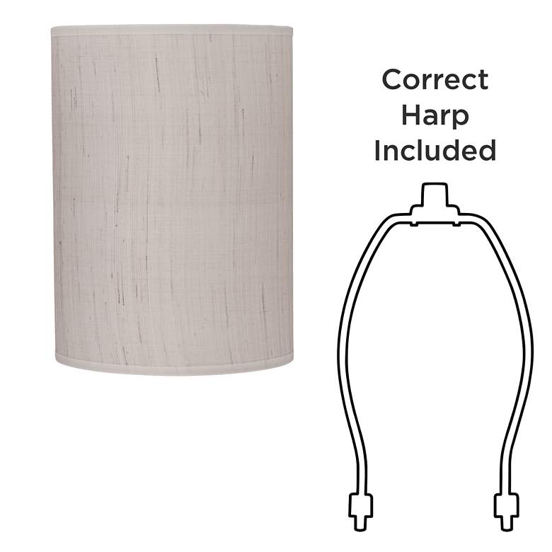 Image 6 Springcrest Ivory Linen Set of 2 Cylinder Lamp Shades 8x8x11 (Spider) more views