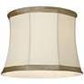 3_Springcrest Ivory Linen with Taupe Trim Lamp Shade 14x16x12 (Spider) more views
