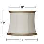 5_Springcrest Ivory Linen with Taupe Trim Lamp Shade 14x16x12 (Spider) more views