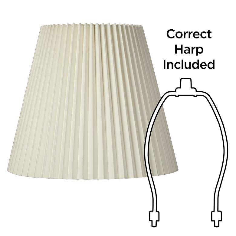 Image 6 Springcrest Ivory Pleated Lamp Shade 10x17x14.75 (Spider) more views