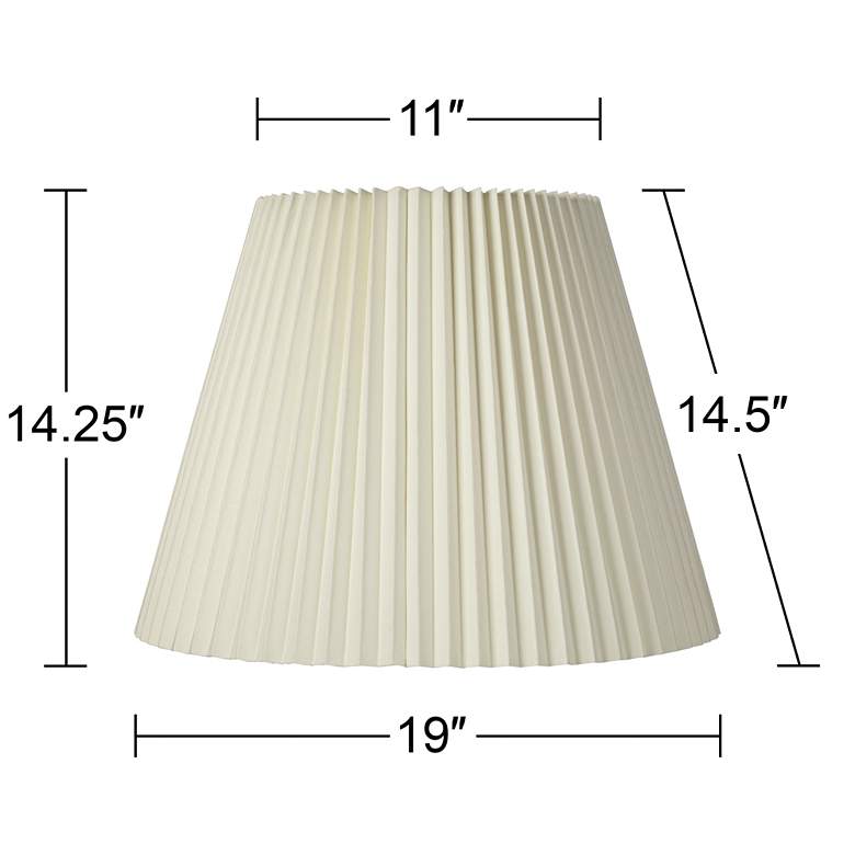 Image 6 Springcrest Ivory Set of 2 Pleat Empire Lamp Shades 11x19x14.5 (Spider) more views