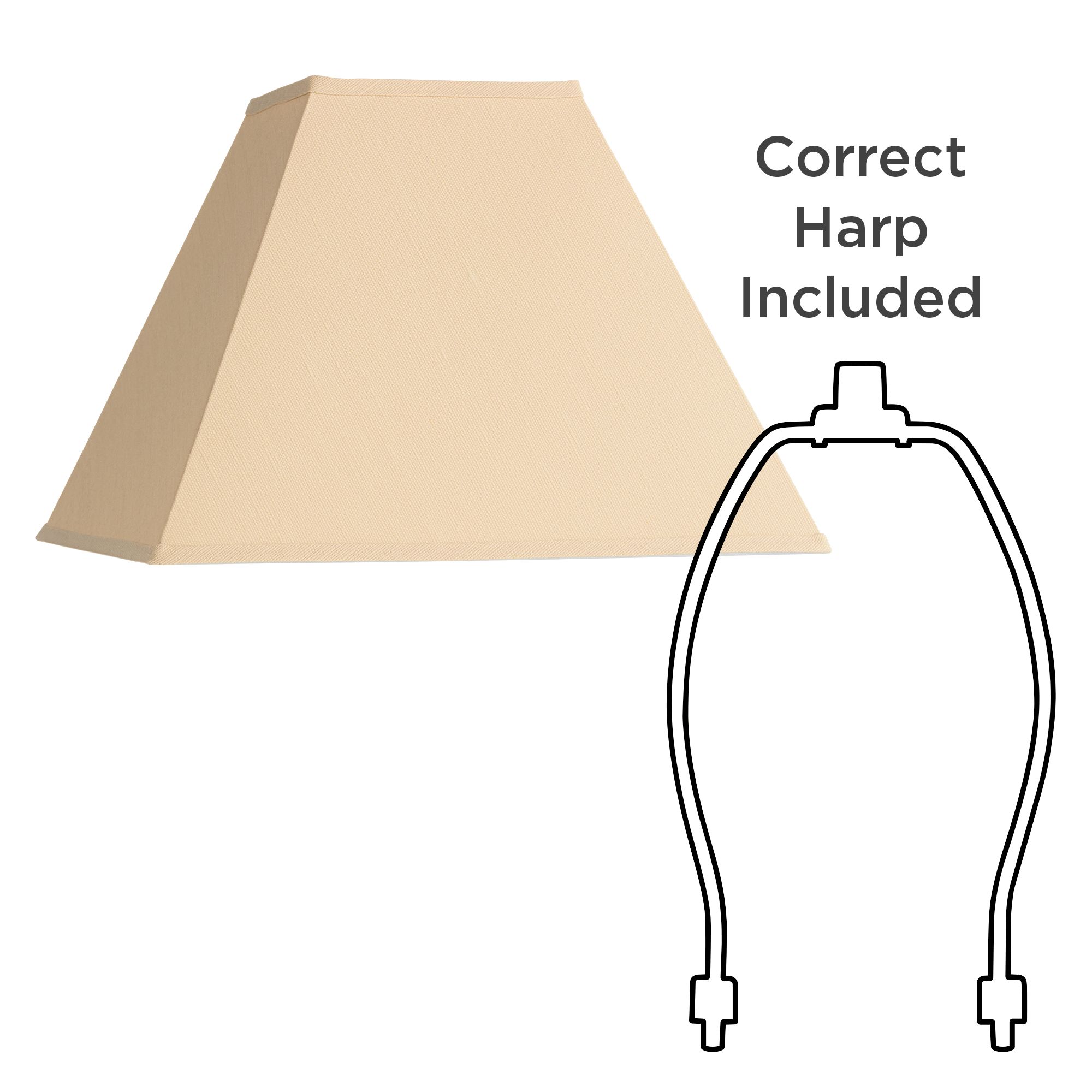 Springcrest Jimi Beige Linen Square Lamp Shade 7x17x13 (Spider)