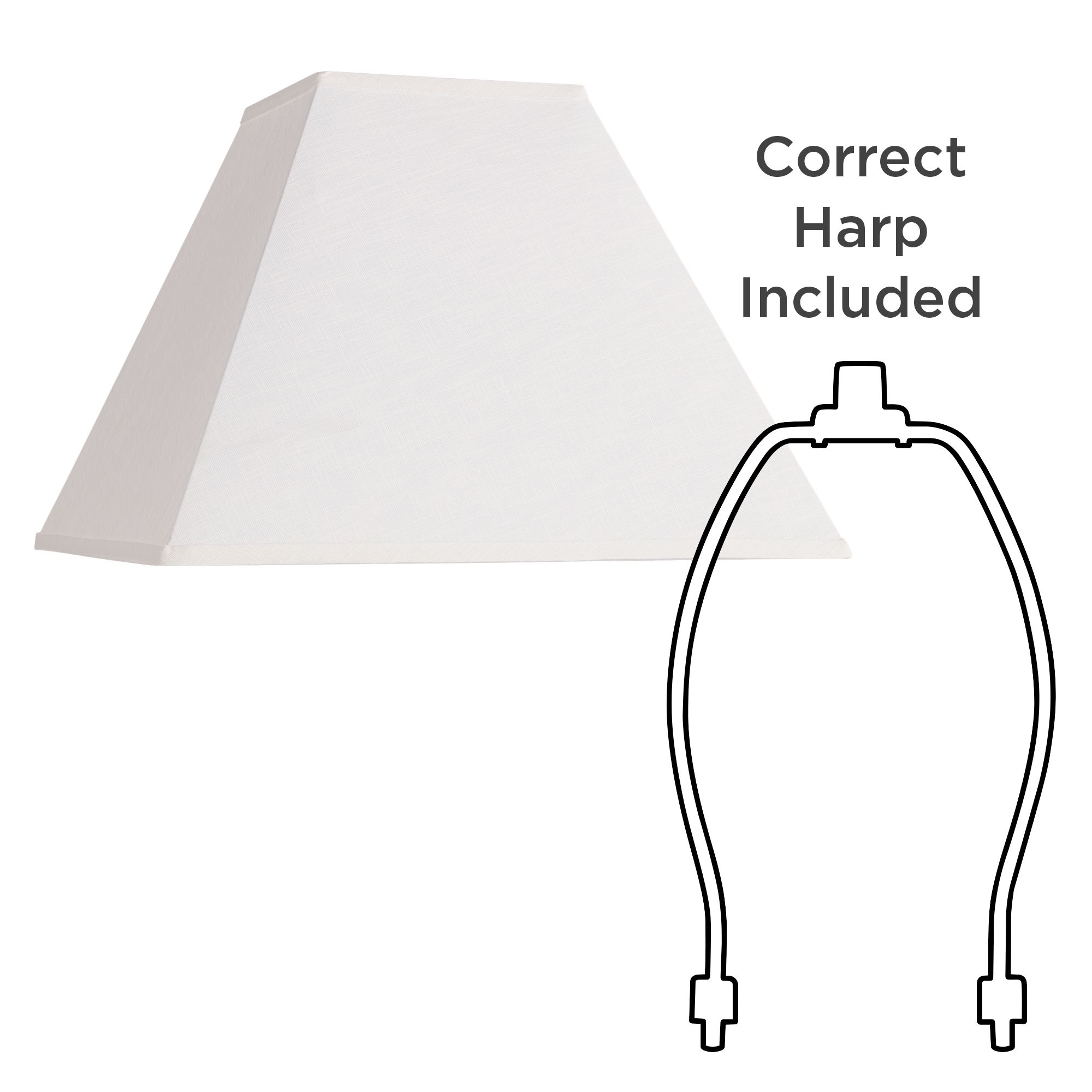 Springcrest Jimi Off-White Linen Square Lamp Shade 7x17x13 (Spider)