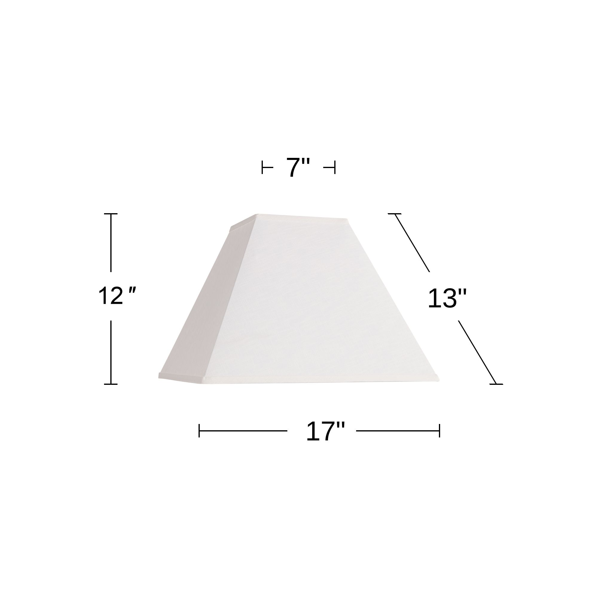 Springcrest Jimi Off-White Linen Square Lamp Shade 7x17x13 (Spider)