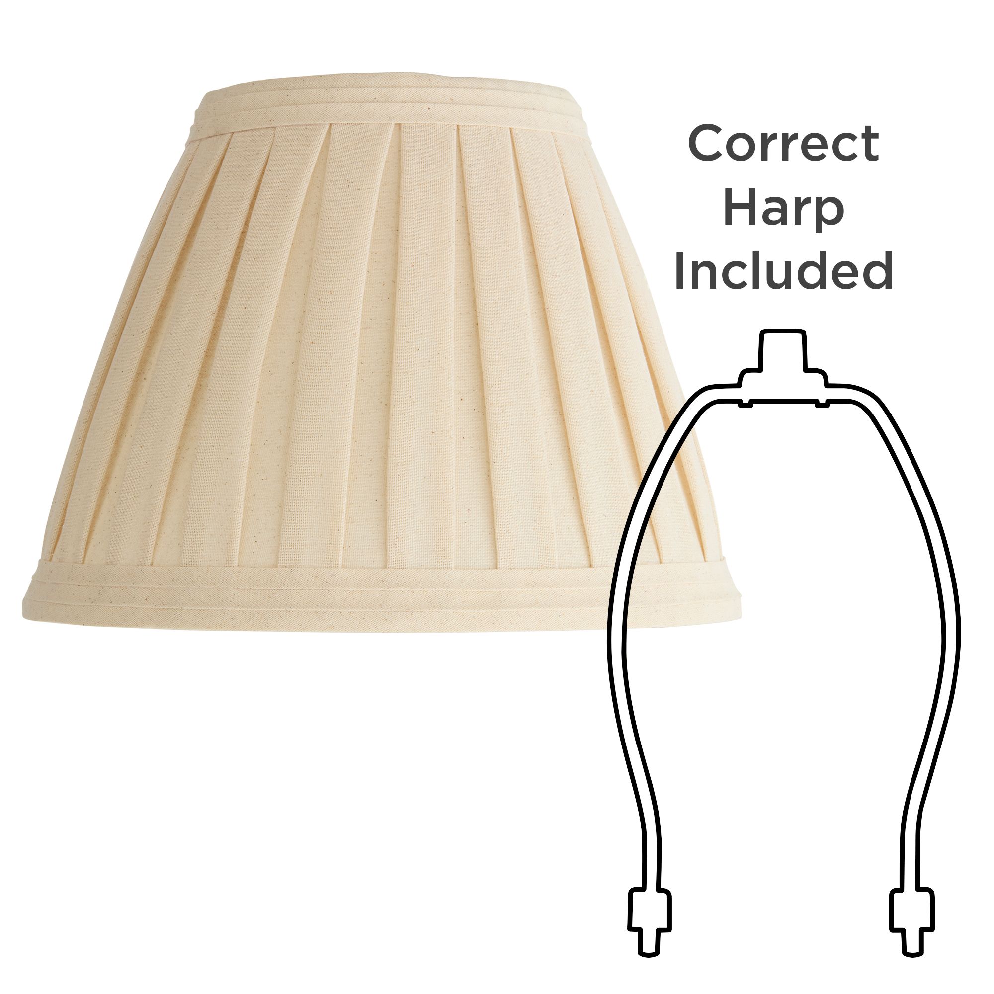 Springcrest Jody Off-White Linen Box Pleat Lamp Shade 7x14x11 (Spider)