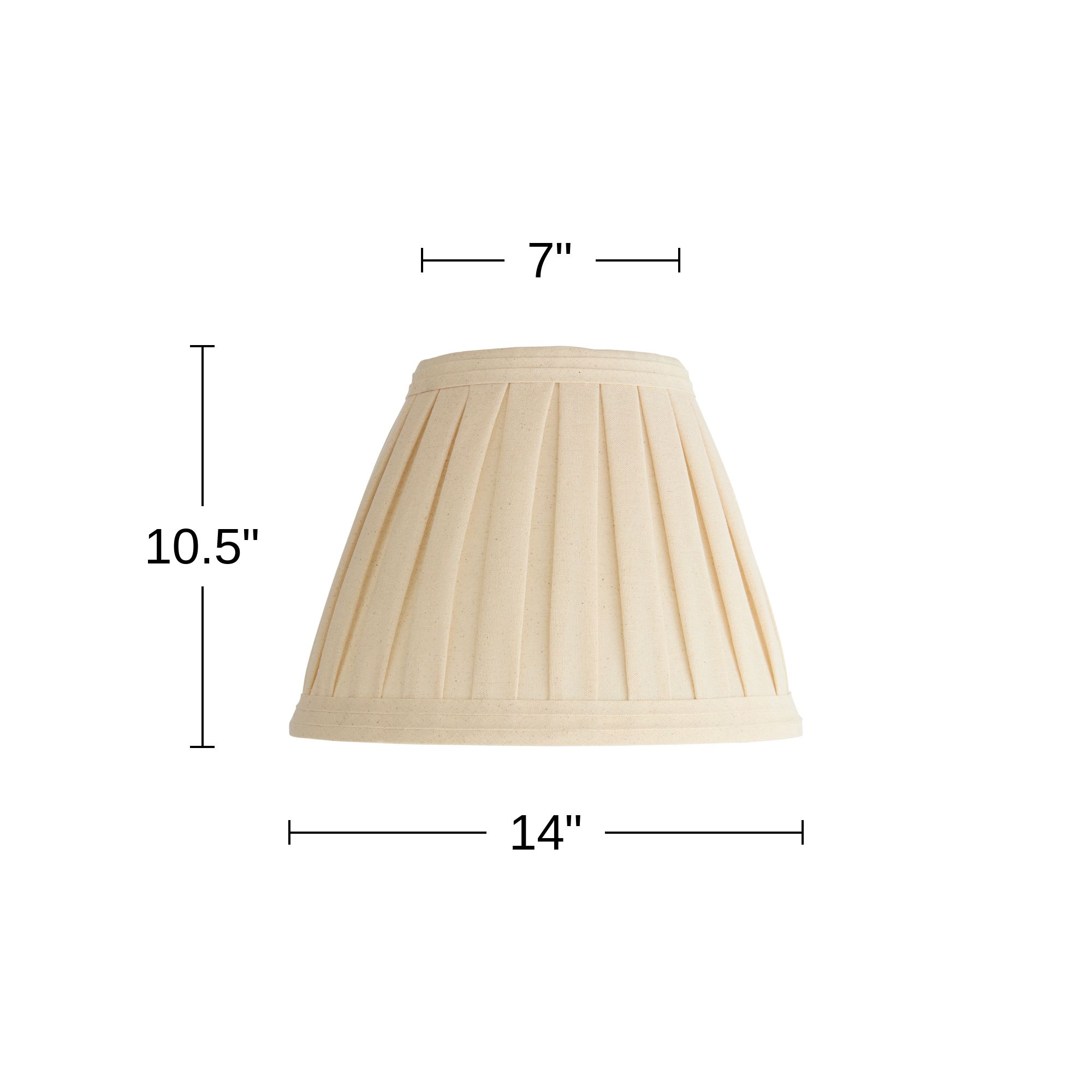 Springcrest Jody Off-White Linen Box Pleat Lamp Shade 7x14x11 (Spider)