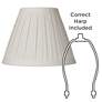 6_Springcrest Jody Off-White Linen Box Pleat Lamp Shade 7x14x11 (Spider) more views