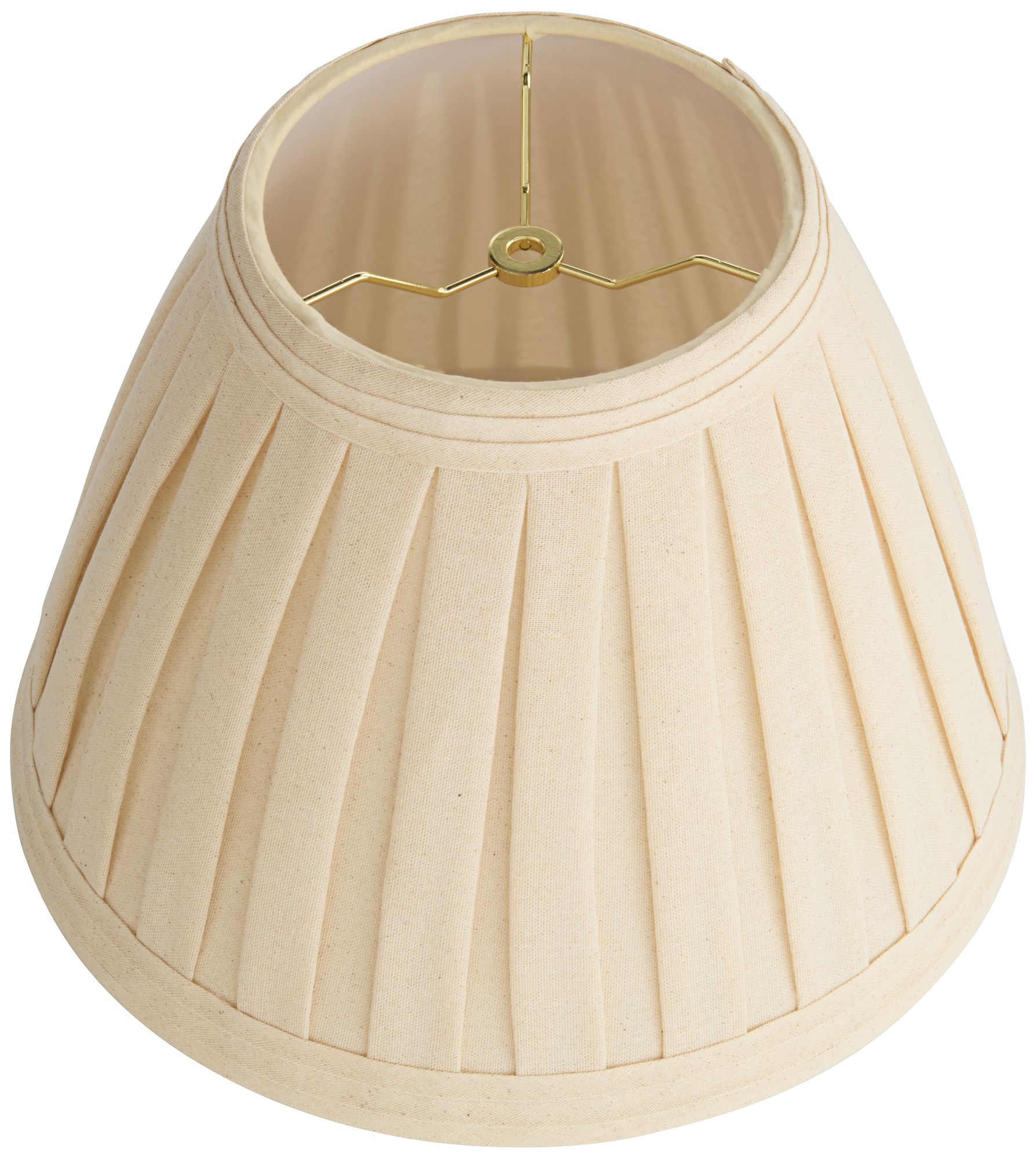 Springcrest Jody Off-White Linen Box Pleat Lamp Shade 7x14x11 (Spider)