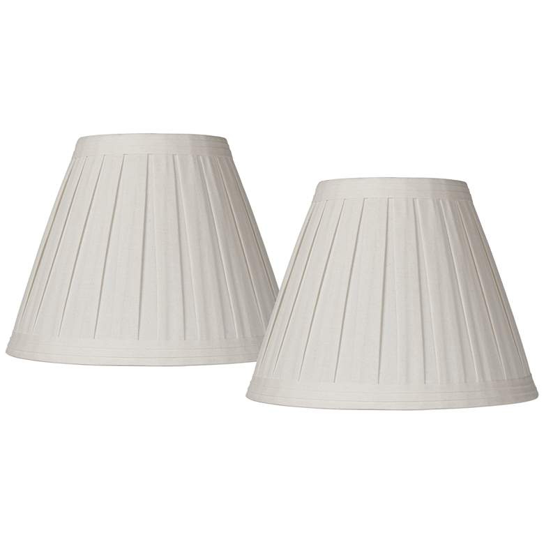 Image 1 Springcrest Jody Off-White Linen Pleat Shades 7x14x11 (Spider) Set of 2