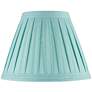1_Springcrest Jody Turquoise Linen Box Pleat Empire Shade 7x14x11 (Spider)