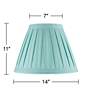 6_Springcrest Jody Turquoise Linen Box Pleat Empire Shade 7x14x11 (Spider) more views