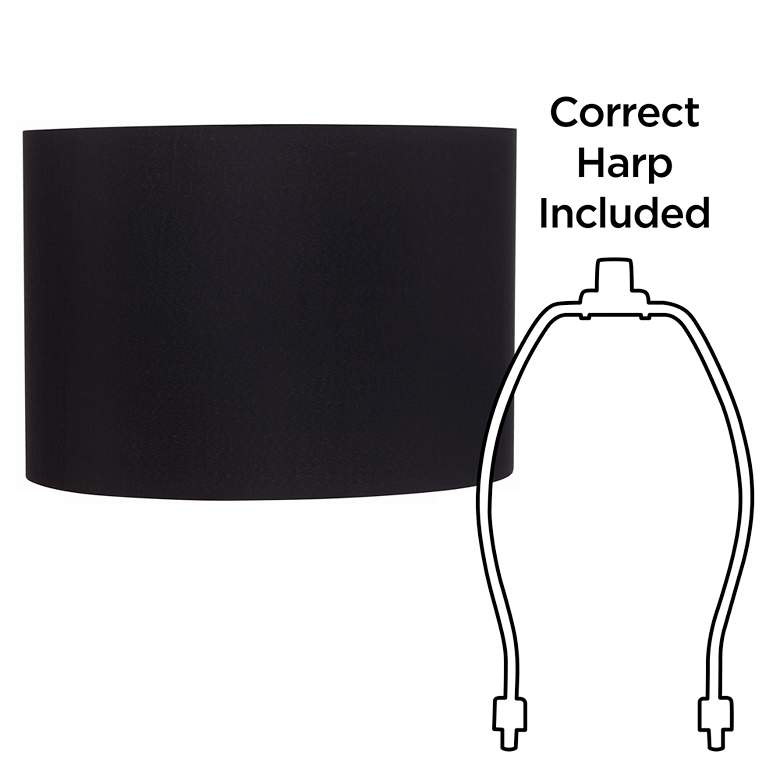 Image 6 Springcrest Jonna Black Fabric Hardback Drum Lamp Shade 16x16x11 (Spider) more views