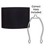 6_Springcrest Jonna Black Fabric Hardback Drum Lamp Shade 16x16x11 (Spider) more views