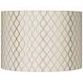 Thumbnail1 of Springcrest Jonna Off-White Tan Embroidered Drum Shade 16x16x11 (Spider)