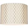 Thumbnail3 of Springcrest Jonna Off-White Tan Embroidered Drum Shade 16x16x11 (Spider) more views