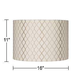 Image5 of Springcrest Jonna Off-White Tan Embroidered Drum Shade 16x16x11 (Spider) more views
