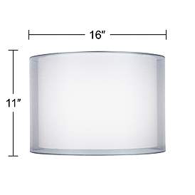 Image5 of Springcrest Jonna Sheer Silver and White Double Shade 16x16x11 (Spider) more views