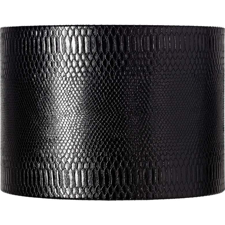 Image 1 Springcrest Julie Black Reptile Print Drum Shade 15x15x11 (Spider)