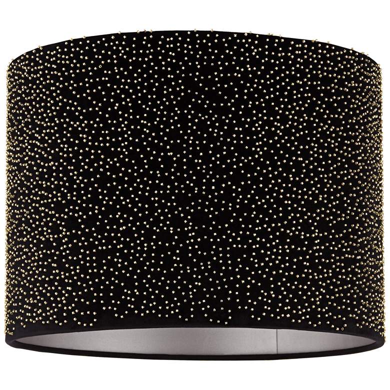 Image 3 Springcrest Julie Black Velvet with Gold Beading Drum 15x15x11 (Spider) more views