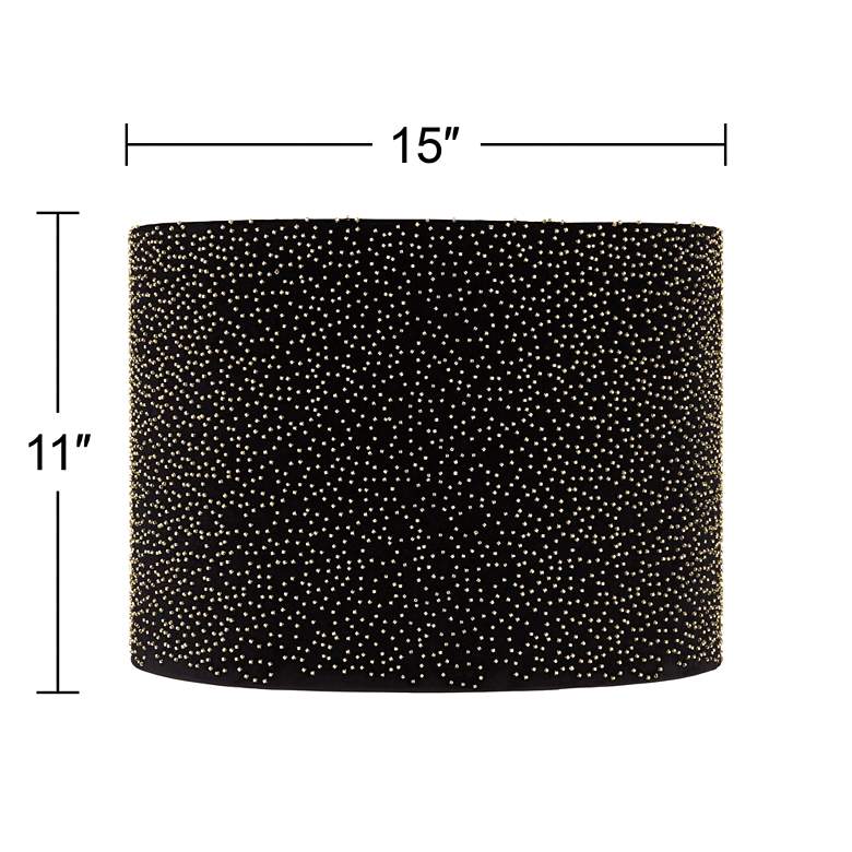 Image 7 Springcrest Julie Black Velvet with Gold Beading Drum 15x15x11 (Spider) more views