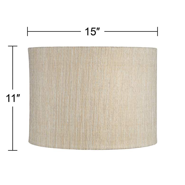 Image 5 Springcrest Julie Gold and Silver Weave Drum Shade 15x15x11 (Spider) more views