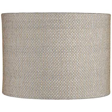 Springcrest Julie Gray and Gold Plastic Weave Drum Shade 15x15x11 (Spider)
