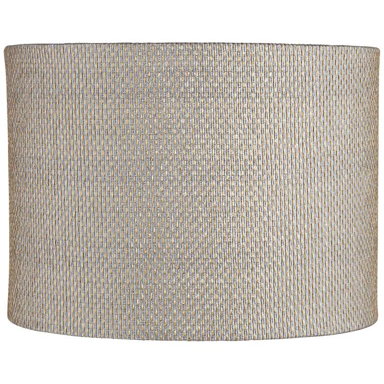 Image 1 Springcrest Julie Gray and Gold Plastic Weave Drum Shade 15x15x11 (Spider)
