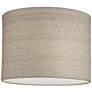 3_Springcrest Julie Gray and Gold Plastic Weave Drum Shade 15x15x11 (Spider) more views