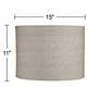 5_Springcrest Julie Gray and Gold Plastic Weave Drum Shade 15x15x11 (Spider) more views