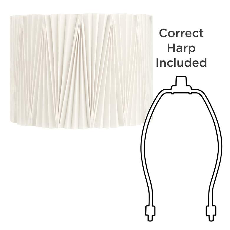 Image 6 Springcrest Julie Off-White Diamond Pleat Drum Shade 15x15x11 (Spider) more views