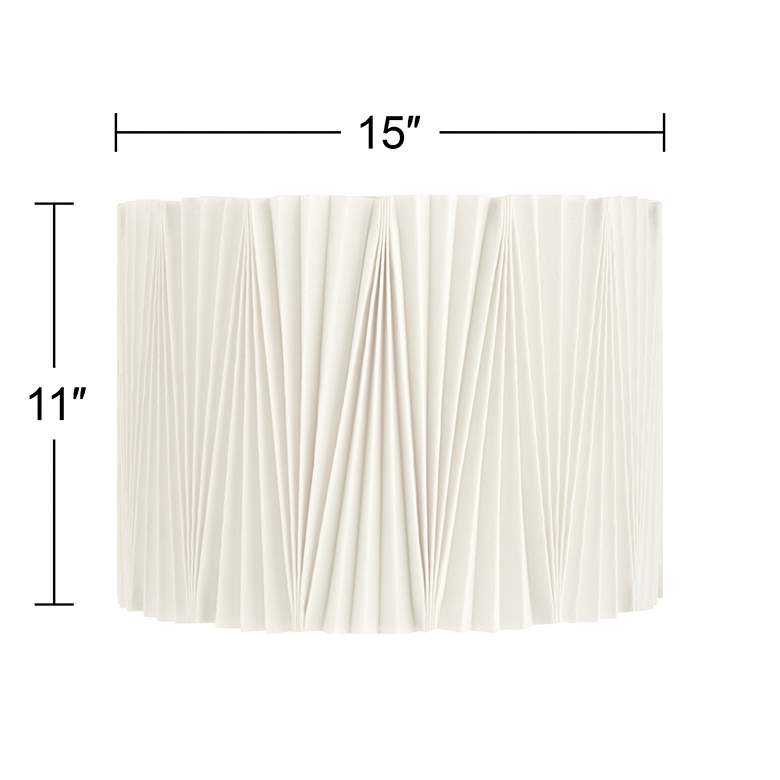 Image 7 Springcrest Julie Off-White Diamond Pleat Drum Shade 15x15x11 (Spider) more views