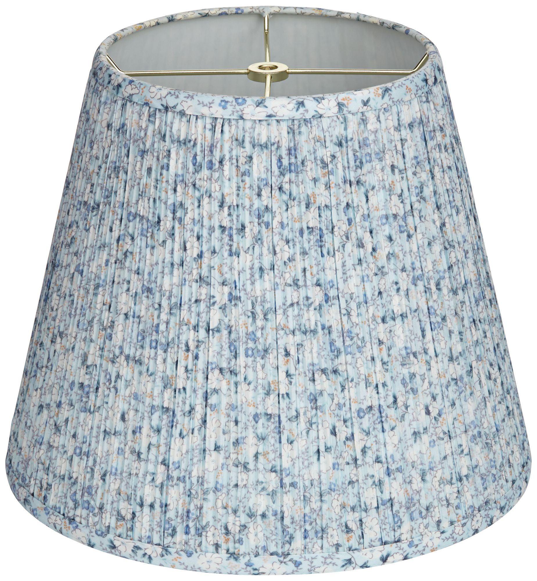 Image 5 Springcrest Kasey Blue Floral Pleated Empire Lamp Shade 8x13x11 (Spider) more views