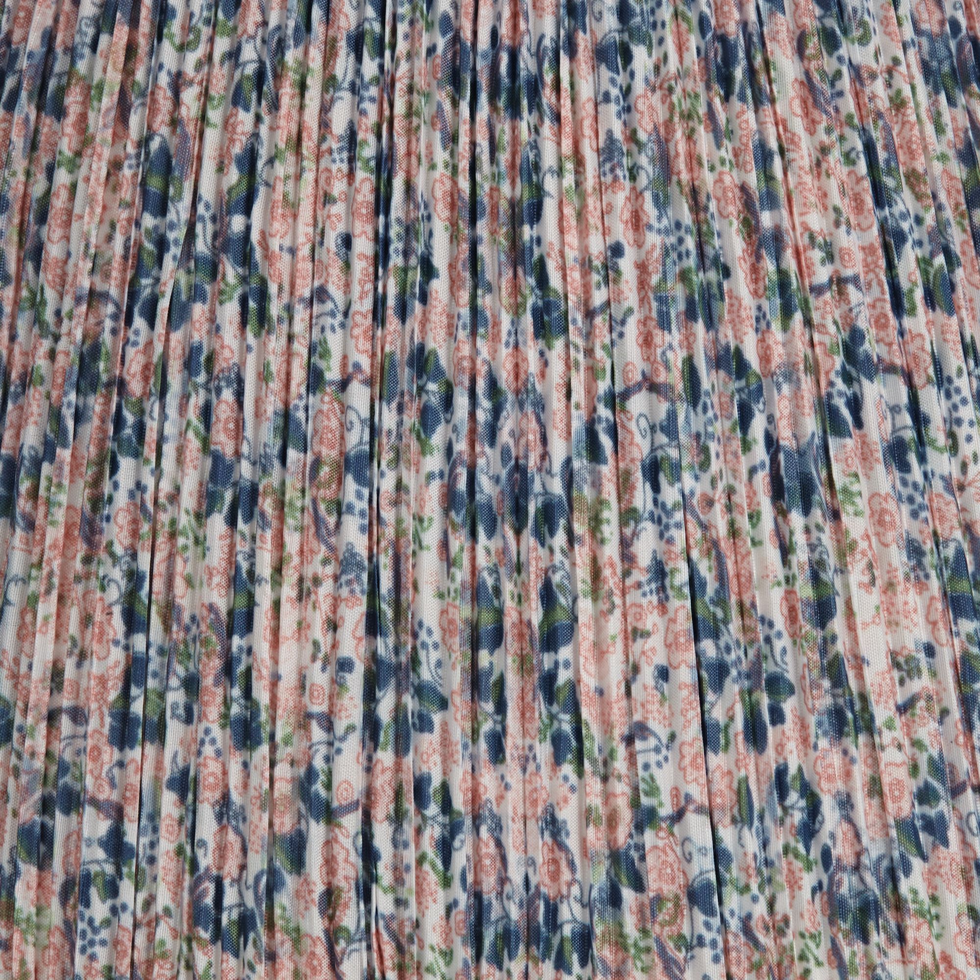 Image 2 Springcrest Kasey Pink Blue Floral Shirred Empire Shade 8x13x11 (Spider) more views